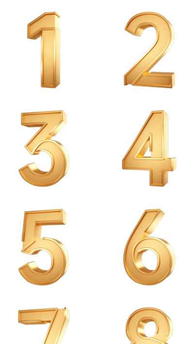 素材组合-电商促销活动3D立体C4D金色数字9元素